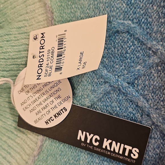 NWT NYC Knits by the Sweater Dept Space Dye Pullover distressed mock neck XL - Picture 10 of 11